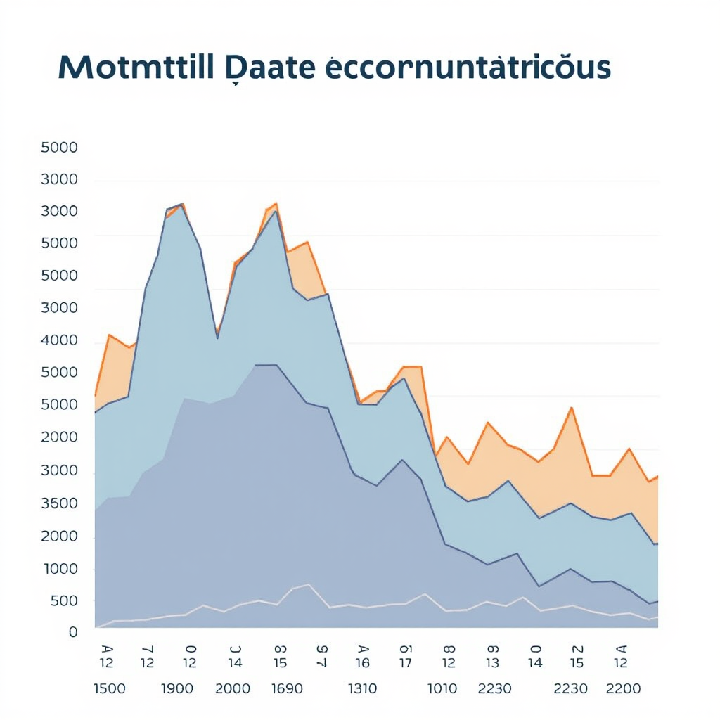 Grafico che mostra l'andamento del consumo dati mensile con picchi e trend di utilizzo
