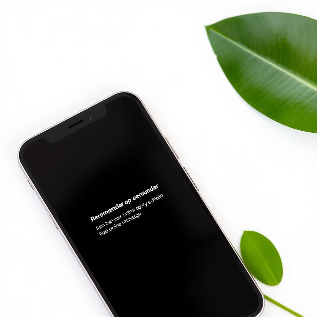 Smartphone che mostra una notifica di promemoria per ricarica iliad online con interfaccia pulita e moderna