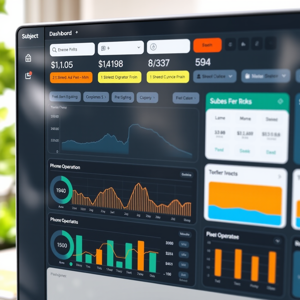 Dashboard che mostra il monitoraggio di piani telefonici di diversi operatori con grafici comparativi